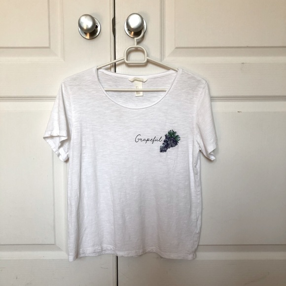 H&M white shirt in jersey with motif - Picture 1 of 4